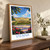Vienna, Austria travel poster bordered print styled in Original angled oak-console; frame and props not included