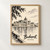 Budapest, Hungary travel poster full-bleed print styled in Front oak frame - corrected opening; frame and props not included