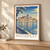 Budapest, Hungary travel poster bordered print styled in Light oak-console; frame and props not included