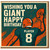 Giant Birthday Card - American Football Player 8 Design - Retro Sports Theme - Wishing You a Giant Happy Birthday - 8th Card for Boys, Kids and Sports Fans