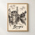 Bruges, Belgium travel poster full-bleed print styled in Front oak frame - corrected opening; frame and props not included