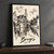 Bruges, Belgium travel poster full-bleed print styled in Black frame / charcoal wall; frame and props not included