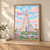Reykjavík, Iceland travel poster full-bleed print styled in Light oak-console; frame and props not included