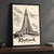 Reykjavík, Iceland travel poster full-bleed print styled in Black frame / charcoal wall; frame and props not included
