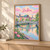 Dublin, Ireland travel poster full-bleed print styled in Light oak-console; frame and props not included