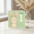 Cute Bunny I am 1 First Birthday Card - Sweet Rabbit Illustration on Green with Floral Doodles - 1st Birthday Card for Baby or Toddler