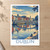 Dublin, Ireland travel poster bordered print styled in Unframed sheet - corrected A-series; frame and props not included