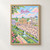 Berlin, Germany travel poster full-bleed print styled in Front oak frame - corrected opening; frame and props not included
