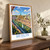 Berlin, Germany travel poster bordered print styled in Original angled oak-console; frame and props not included