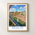 Berlin, Germany travel poster bordered print styled in Front oak frame - corrected opening; frame and props not included