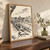 Berlin, Germany travel poster full-bleed print styled in Original angled oak-console; frame and props not included