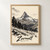 Zermatt, Switzerland travel poster full-bleed print styled in Front oak frame - corrected opening; frame and props not included