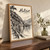Hallstatt, Austria travel poster full-bleed print styled in Original angled oak-console; frame and props not included