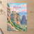 Meteora, Greece travel poster full-bleed print styled in Unframed sheet - corrected A-series; frame and props not included