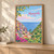 Manarola, Italy travel poster full-bleed print styled in Light oak-console; frame and props not included