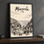 Manarola, Italy travel poster full-bleed print styled in Black frame / charcoal wall; frame and props not included