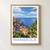 Manarola, Italy travel poster bordered print styled in Front oak frame - corrected opening; frame and props not included
