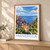 Manarola, Italy travel poster bordered print styled in Light oak-console; frame and props not included