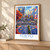 Tokyo, Japan travel poster bordered print styled in Light oak-console; frame and props not included