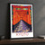 Kyoto, Japan travel poster bordered print styled in Black frame / charcoal wall; frame and props not included