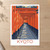 Kyoto, Japan travel poster bordered print styled in Unframed sheet - corrected A-series; frame and props not included