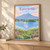 Fujikawaguchiko, Japan travel poster full-bleed print styled in Light oak-console; frame and props not included