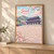 Seoul, South Korea travel poster full-bleed print styled in Light oak-console; frame and props not included