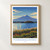 Fujikawaguchiko, Japan travel poster bordered print styled in Front oak frame - corrected opening; frame and props not included