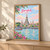 Bangkok, Thailand travel poster full-bleed print styled in Light oak-console; frame and props not included