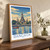 Bangkok, Thailand travel poster bordered print styled in Original angled oak-console; frame and props not included