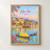 Hoi An, Vietnam travel poster full-bleed print styled in Front oak frame - corrected opening; frame and props not included