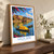 Hoi An, Vietnam travel poster bordered print styled in Original angled oak-console; frame and props not included