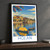 Hoi An, Vietnam travel poster bordered print styled in Black frame / charcoal wall; frame and props not included