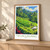 Tegallalang, Indonesia travel poster bordered print styled in Light oak-console; frame and props not included