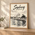 Sydney, Australia travel poster full-bleed print styled in Light oak-console; frame and props not included