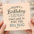 Sister Birthday Card - Happy Birthday Sister Can't Wait to Give You Big Hug - Peach Hand-Lettered Typography, Heartfelt Hug Message