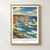 Great Ocean Road, Australia travel poster bordered print styled in Front oak frame - corrected opening; frame and props not included