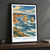 Great Ocean Road, Australia travel poster bordered print styled in Black frame / charcoal wall; frame and props not included