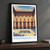 Marrakech, Morocco travel poster bordered print styled in Black frame / charcoal wall; frame and props not included