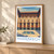 Marrakech, Morocco travel poster bordered print styled in Light oak-console; frame and props not included