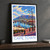 Cape Town, South Africa travel poster bordered print styled in Black frame / charcoal wall; frame and props not included
