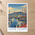 Cape Town, South Africa travel poster bordered print styled in Unframed sheet - corrected A-series; frame and props not included