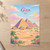 Giza, Egypt travel poster full-bleed print styled in Unframed sheet - corrected A-series; frame and props not included