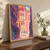 Petra, Jordan travel poster full-bleed print styled in Original angled oak-console; frame and props not included