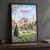 Istanbul, Türkiye travel poster full-bleed print styled in Black frame / charcoal wall; frame and props not included