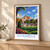 Istanbul, Türkiye travel poster bordered print styled in Light oak-console; frame and props not included