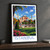 Istanbul, Türkiye travel poster bordered print styled in Black frame / charcoal wall; frame and props not included