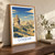Göreme, Türkiye travel poster bordered print styled in Original angled oak-console; frame and props not included