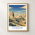 Göreme, Türkiye travel poster bordered print styled in Front oak frame - corrected opening; frame and props not included