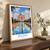 Agra, India travel poster bordered print styled in Original angled oak-console; frame and props not included